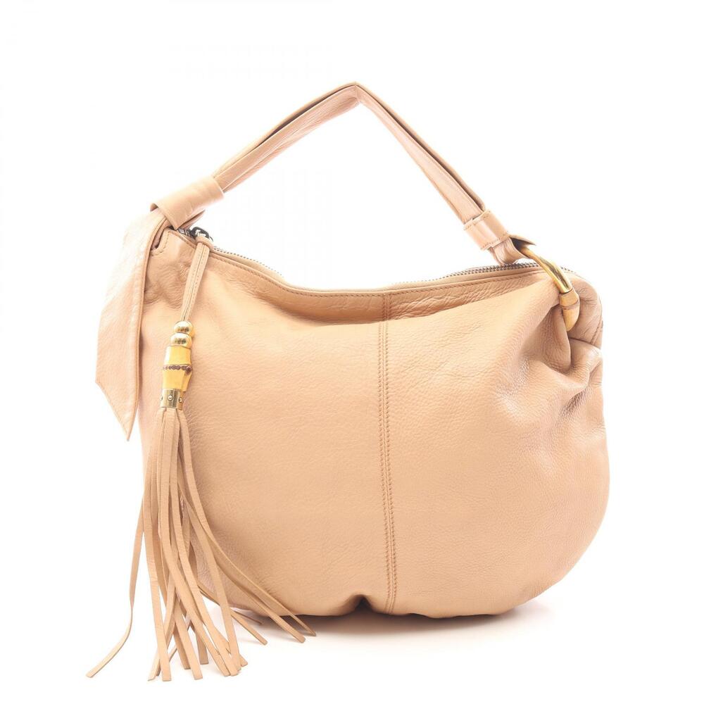 Gucci Bamboo Hobo Shoulder Bag Leather Pink